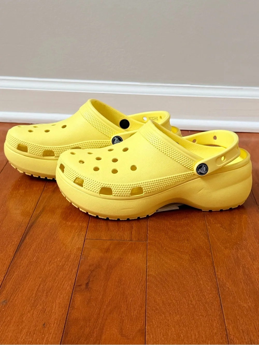 NWT- Yellow platform Crocs